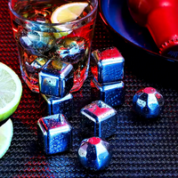 Accessoires de bar : Glaçons réutilisables en acier inoxydable, pierres à whisky pour rafraîchir le whisky