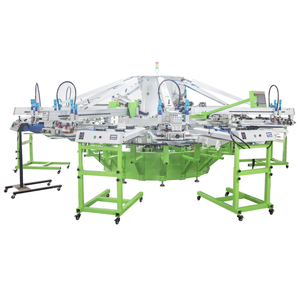 Impresora Automática de Camisetas de Serigrafía de 8 Colores y 18 Estaciones, Diseño Rotatorio Multicolor con Motor y Componentes PLC - Product Image 5