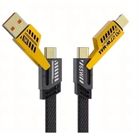 Câble de données USB à chargement rapide 4 en 1 Câble multifonction à blindage tressé pour chargeur iPhone