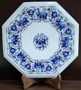 Mesa de Mármol de Piedra Natural Pulida, Hecha a Mano, Duradera, de Fabricación India, para Uso en Interiores y Exteriores - Product Image 4