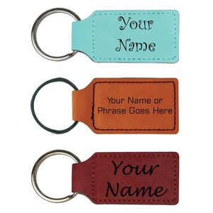 LLavero de cuero sintético ecológico con logotipo grabado con láser, regalo de recuerdo personalizado, logotipo rectangular, portachiavi - Product Image 4