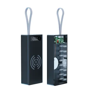 16*18650 Battery Charger Box Power Bank Holder Case Dual USB LCD Display Support Wireless Charger Battery Shell Storage