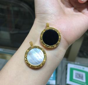 Bijoux chauds bijoux en or véritable AU750 <span class=keywords><strong>grande</strong></span> <span class=keywords><strong>vadrouille</strong></span> ronde et Agate AB Surface pendentif en or breloque pour collier solide 18K bijoux personnalisés - Product Image 2