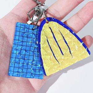 Acrylic Swimming Pool Keychain Backpack Pendant Small Gift DIY Creative Pendant <b>Key</b> Tag with Water Ripple - Product Image 3