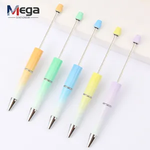 new colorful manufacturer offers Creative DIY Add Bead Pens Handcraft Decorative Plastic Beadable Pens for Personalized Gifts