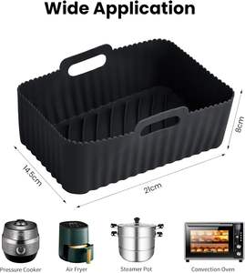 Moule de cuisson rectangulaire réutilisable en silicone pour friteuse à air chaud, compatible alimentaire, panier de cuisson en silicone - Product Image 2