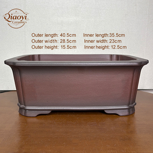 Vasi per Fiori Grandi in Argilla <span class=keywords><strong>Viola</strong></span> Creativa di Yixing, Vaso per Bonsai Non Smaltato, Rettangolare Irregolare, per Uso Domestico e Decorazione <span class=keywords><strong>Giardino</strong></span> - Product Image 2