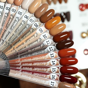 Hot Sale Autumn and Winter Series Caramel Chocolate Color Tpo Hema Free Uv <b>Nail</b> <b>Gel</b> <b>Set</b> 30 Color Distribution Display Board - Product Image 2