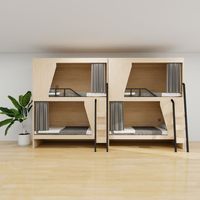 Lit mezzanine de style capsule spatiale de luxe avec port USB et rangement intégré pour l'hôtellerie