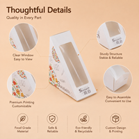 Boîte d'emballage pour pâtisseries et gâteaux en papier recyclé avec fenêtre, pelliculage mat et gaufrage, boîte à sandwich personnalisée