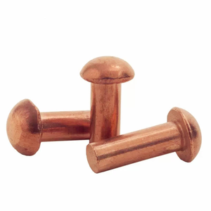 Rivets pleins en cuivre DIN 660 M1.5 M2.0 M2.5 M3 M4 M5 M6 M8, rivets à tête ronde martelée, rivets pleins en cuivre à tête cylindrique - Product Image 1