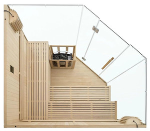 大型4-8人ペンタゴンデザインカスタマイズ屋内カナダヘムロック/レッドシダー木制スチームサウナ - Product Image 2