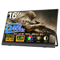 Moniteur portable Eimio 240Hz 2.5K 16 pouces, extension d'écran pour ordinateur portable, double écran, extension d'écran externe Type-C pour ordinateur portable OEM