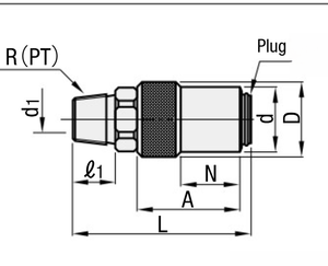 Coupleur rapide mâle en laiton fraisé et tourné CNC un arrêt 1/4 filetage BSPT raccords de tuyauterie hydrauliques à dégagement rapide
