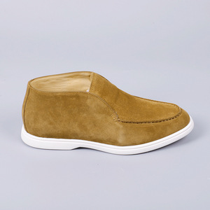 Mocassins élégants pour hommes en <span class=keywords><strong>daim</strong></span> gris, chaussures décontractées confortables pour l'été, l'automne/l'hiver, semelle blanche, mocassins de bureau - Product Image 3