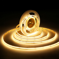 Bande LED COB PVC 8mm 12V/24V à économie d'énergie, blanc chaud doux 2700K, découpable, dimmable, contrôle intelligent, 5M, pour décoration intérieure et chambre