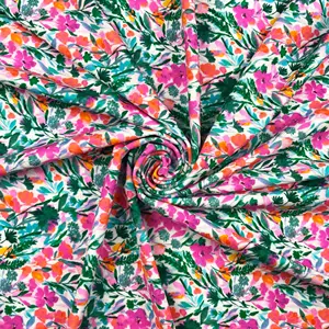 工厂尼龙印花定制花卉热带设计泳衣聚酰胺弹性印花服装面料