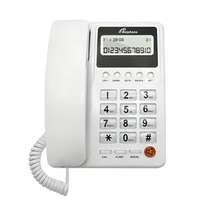 Telefone de escritório de casa hotel com fio multifuncional, atacado, um telefone com identificação de chamadas, telefone