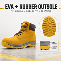 Bottes de sécurité à embout d'acier EN ISO 20345 S1P, mi-hautes, résistantes à la perforation, en cuir nubuck, pour le travail industriel en usine