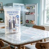 Sacs de conservation alimentaire à double fermeture éclair, sacs en plastique transparent réutilisables et refermables pour la conservation des aliments au réfrigérateur