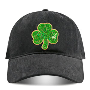 หมวกแก๊ป Lucky Green Heart Bling สำหรับวันเซนต์แพทริก สีขาว ผ้าโพลีเอสเตอร์ทั่วไป ปรับขนาดได้ หมวกเบสบอลกันแดดสำหรับผู้หญิง ใช้ได้ทุกฤดู - Product Image 4