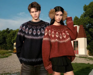 Women Cable Knit <b>Sweater</b> Crew Neck Long Sleeve Pullover <b>Nordic</b> Pattern Winter Knitwear Casual Daily Wear - Product Image 5