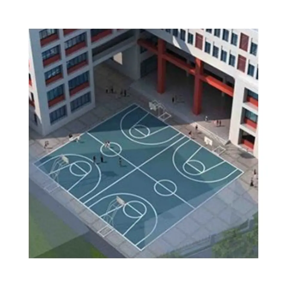 Lapangan basket Modern untuk permainan dinamis di lapangan sepak bola sintetis lantai untuk pengalaman olahraga serbaguna