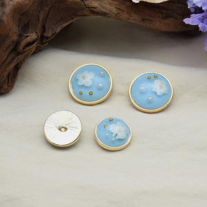 Bukwang – boutons en résine à fleurs séchées, design fantaisie, boutons ronds en métal pour vêtements pour femmes - Product Image 6