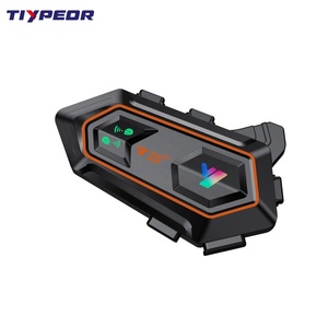 Casco de motocicleta TIYPEOR, auricular de interconexión Bluetooth, auriculares de batería larga para 2 ciclistas, intercomunicador de 1000 metros, resistente al agua IPX6 - Product Image 5