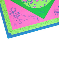 Tapis de jeu carré 31,5 pouces, style preppy, aux couleurs vives, motif floral chinoiserie et paysage oriental, pour table de jeu et de mahjong