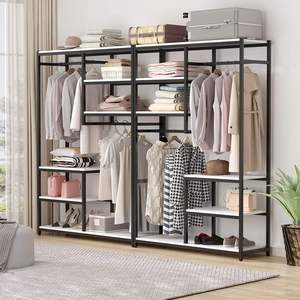 Hot Selling ODM Combined Steel Wood Storage <b>Rack</b> for Bedroom & Bathroom Multi-Functional Clothing <b>Rack</b> Direct Factory <b>Wardrobe</b> - Product Image 5