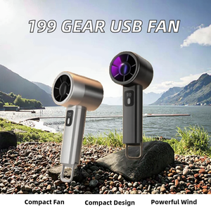 Ventilateur portable mini USB rechargeable silencieux et écologique avec moteur sans balais, <span class=keywords><strong>crochet</strong></span>, cadeau d'entreprise personnalisé en plastique - Product Image 2