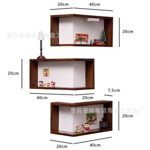 Wooden <b>Wall</b> <b>Mounted</b> Corner <b>Shelf</b> 90 Degree Solid Wood Display Rack For Living Room With Led Light Multi Layer Storage - Product Image 4