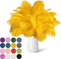 Plumes d'autruche bleues et blanches teintées, 35-40 cm, grandes et longues, pour décorations de mariage et de festivals (vente en gros)