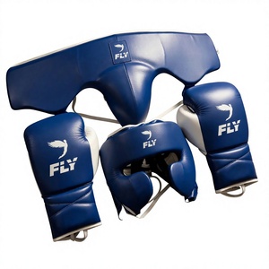 Ensemble d'équipement de boxe personnalisé Winning Boxing : Casque, Gants, Protection inguinale, en cuir véritable bleu à lacets, unisexe, pour entraînement et sparring - Product Image 5