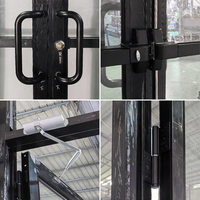 Vitrine Portes battantes doubles Cadre en aluminium avec panneaux de verre