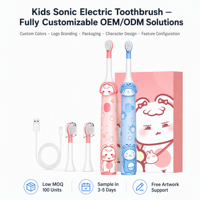 Brosse à dents électrique sonique pour enfants 42000 VPM, étanche IPX8, 3 modes, rechargeable par USB, logo personnalisé OEM, brosse à dents pour enfants