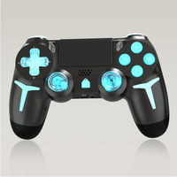 Joystick y Controlador de Juegos GAMINJA a Precio de Fábrica, con Luz RGB, Inalámbrico, Diseño Ergonómico y Motor de Vibración para PS4