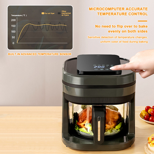 Nouveau modèle 5L <span class=keywords><strong>friteuse</strong></span> électrique intelligente numérique <span class=keywords><strong>sans</strong></span> <span class=keywords><strong>huile</strong></span> en verre transparent avec visualisation bol en verre transparent - Product Image 4