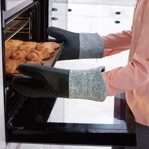 Meita בית באיכות גבוהה עמיד בחום מטבח בישול תנור כפפות עמיד למים סיליקון תנור מיט
