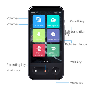 Dispositivo traductor inteligente multilingüe 138 <span class=keywords><strong>idiomas</strong></span> compatible con pantalla táctil de 4 pulgadas 4000mAh batería larga Google Engine SIM WiFi para - Product Image 1