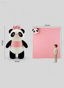 Peluche per Bambini a Forma di <span class=keywords><strong>Panda</strong></span>, Cuscino e Coperta 2-in-1, Cuscino per Pisolino con Imbottitura in Cotone PP per Ufficio e Casa, Vendita all'Ingrosso - Product Image 5