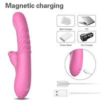 Leistungsstarker Wiederaufladbarer Vibrator Dildo für Frauen Mit G-Punkt und Klitoris Stimulation Wasserdichter Silikon Massagegerät Dildo
