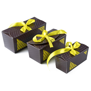 Boîte d'emballage de chocolat de luxe pliable facile à ranger avec nœud, personnalisée, pour mariage, anniversaire, cadeau de fête - Product Image 2