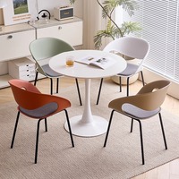 Chaise en plastique empilable épaissie, style nordique moderne et simple, pour la maison, la restauration commerciale et les salons de thé, modèle populaire sur internet