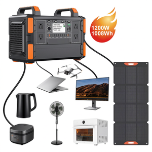ขายเครื่องกำเนิดไฟฟ้าพลังงานแสงอาทิตย์ 1200W 500Wh กลางแจ้งแบบพกพาพร้อมตัวควบคุม MPPT คลื่นไซน์บริสุทธิ์พลังงานแสงอาทิตย์จัดส่งฟรี - Product Image 1