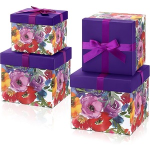 Square cardboard storage <b>box</b>, customizable for occasions such as birthdays, <b>weddings</b>, etc - Product Image 1