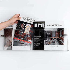 Étagère murale en acrylique, porte-revues, présentoir flottant transparent pour salon, bureau, café ou commerce de détail - Product Image 3