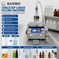 Machine de remplissage semi-automatique BANMO avec pesée, pompe doseuse numérique et buse réglable pour le conditionnement de boissons, d'huiles et de sauces