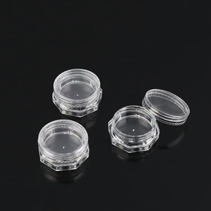 Bát giác mini nhỏ 3G PS nhựa rõ ràng Kem móng tay bóng mắt trang điểm mẫu container Jar với nắp màu đen - Product Image 6